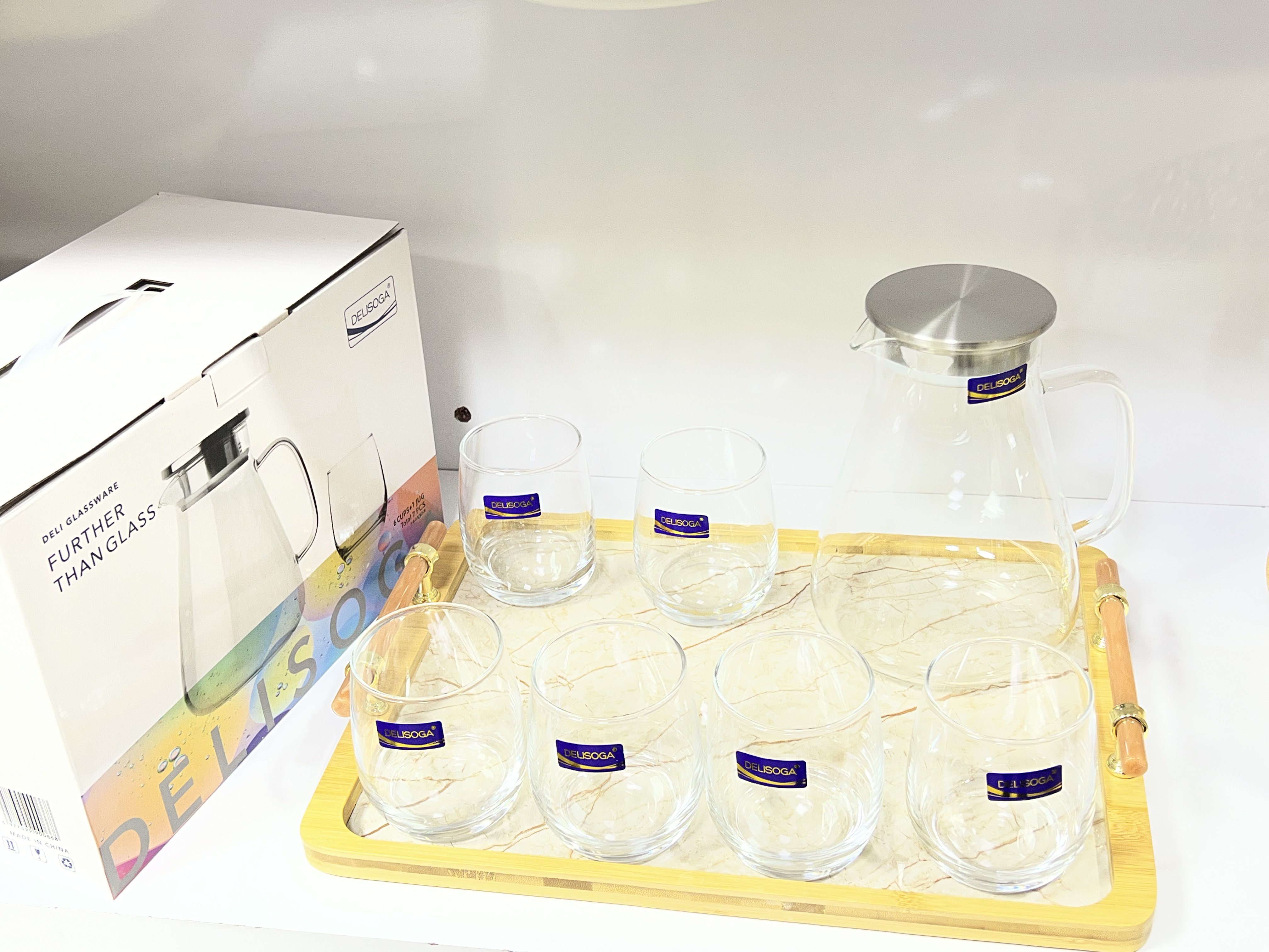 پارچ و لیوان پیرکس برند دلی 7 پارچه