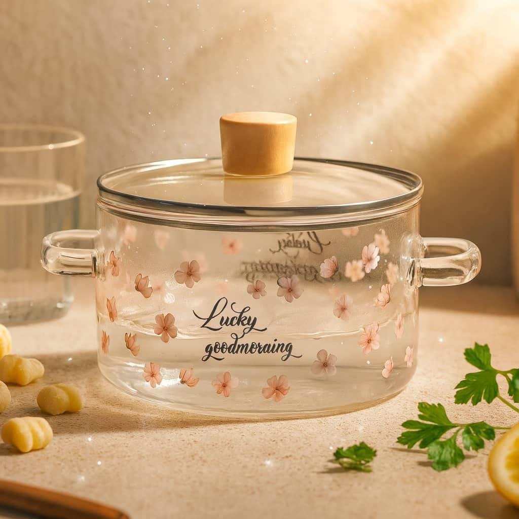 قابلمه پیرکس گل دار 1.8 لیتری